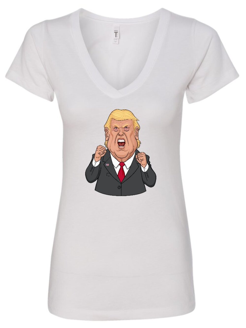 Angry Trump Face V-Neck T-Shirt